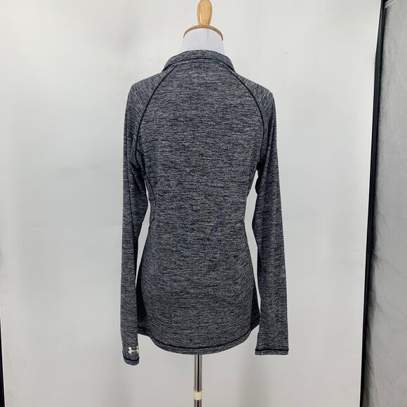 Under Armour Top Women M Medium Grey Semi Fitted HeatGear Reflective Long Sleeve - Picture 7 of 14